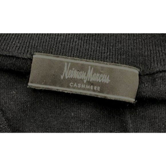 Neiman Marcus Black Cashmere V-Neck Long Sleeve Vintage Sweater XL - Picture 5 of 6